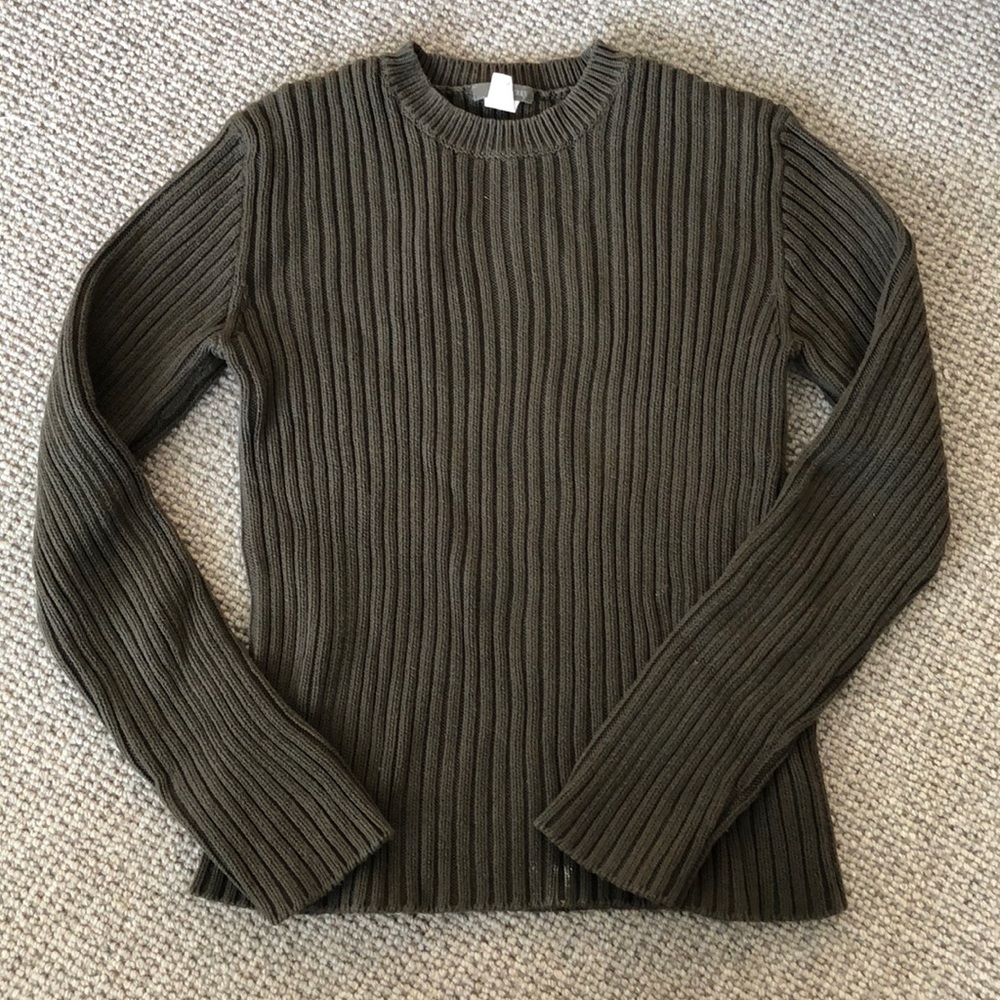 Green knitted sweater